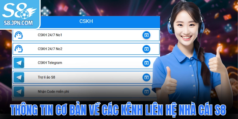 Thông tin cơ bản về các kênh liên hệ nhà cái S8